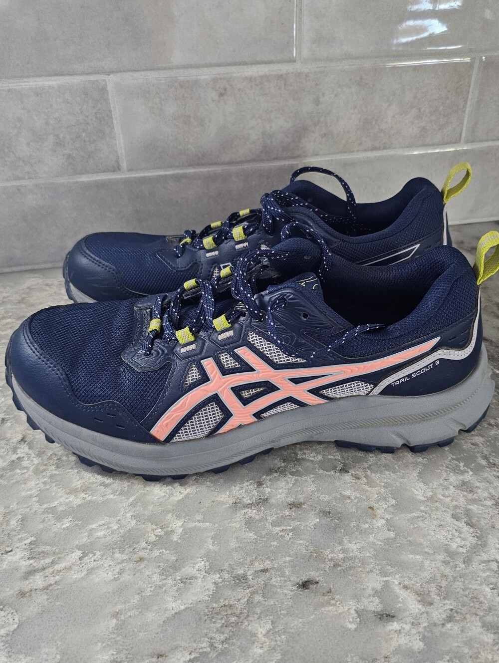 ASICS Trail Scout 3 Women's Size 10 Blue Expanse Sun Coral Trail Running Shoes